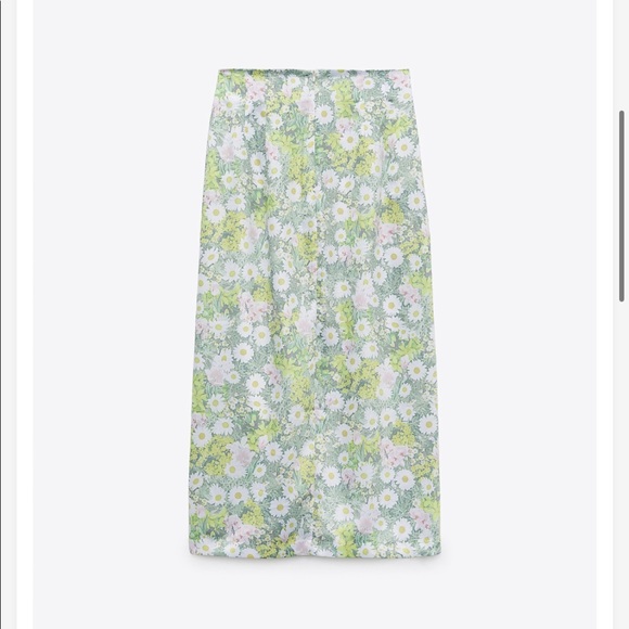 Zara Floral Button Down Midi Skirt - Picture 4 of 10